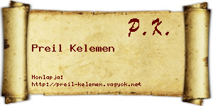 Preil Kelemen névjegykártya